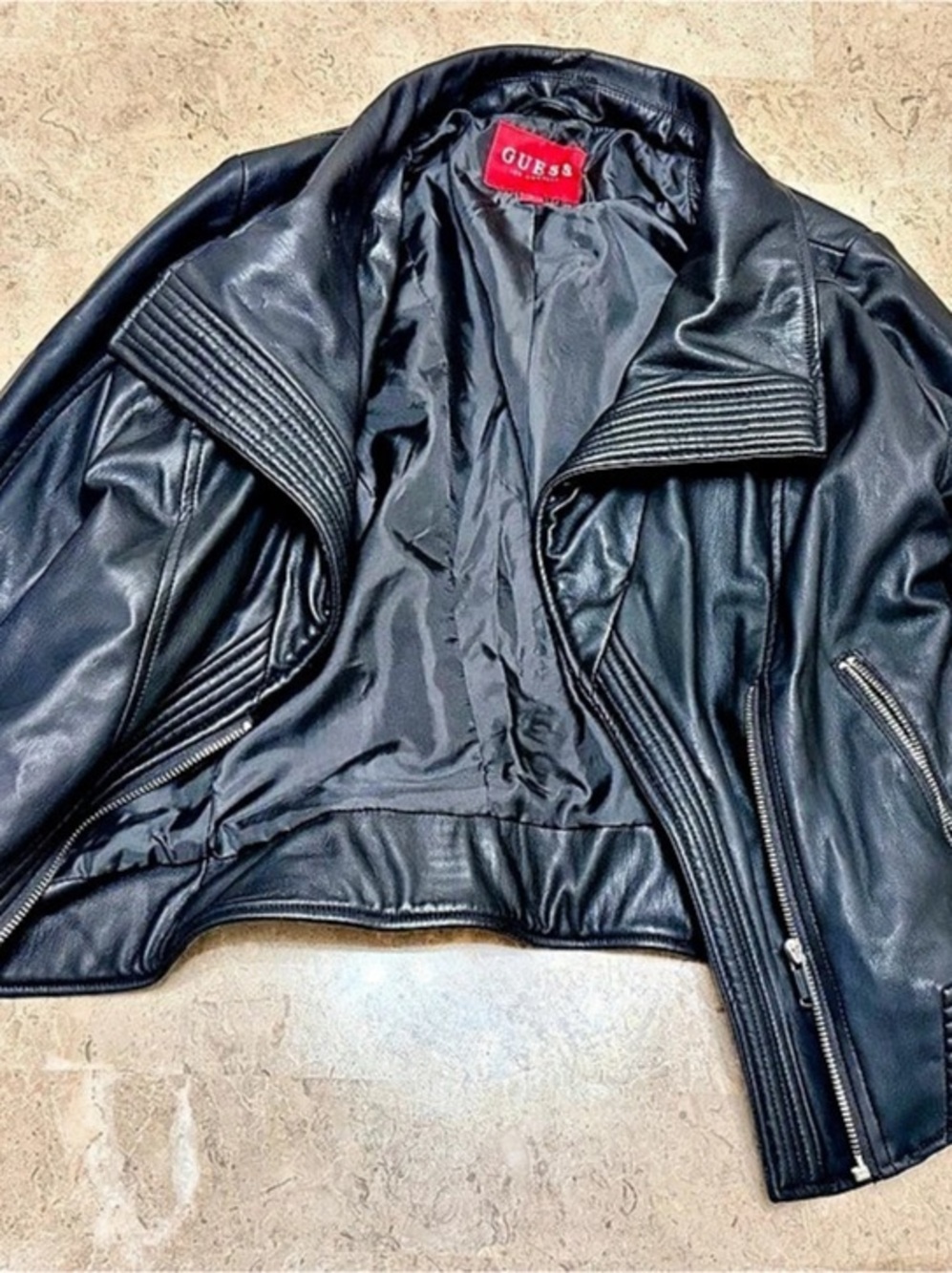 GUESS Black Moto Jacket Size Small